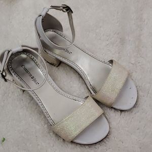White glitter wedges